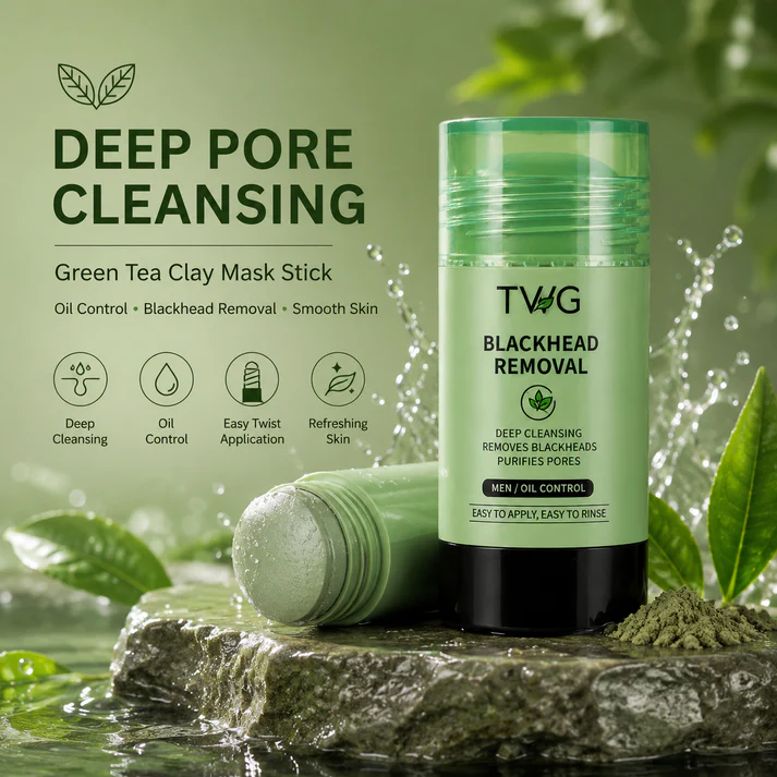 Green Tea Clay Mask Stick – Daily Skin Reset Ritual 💚
