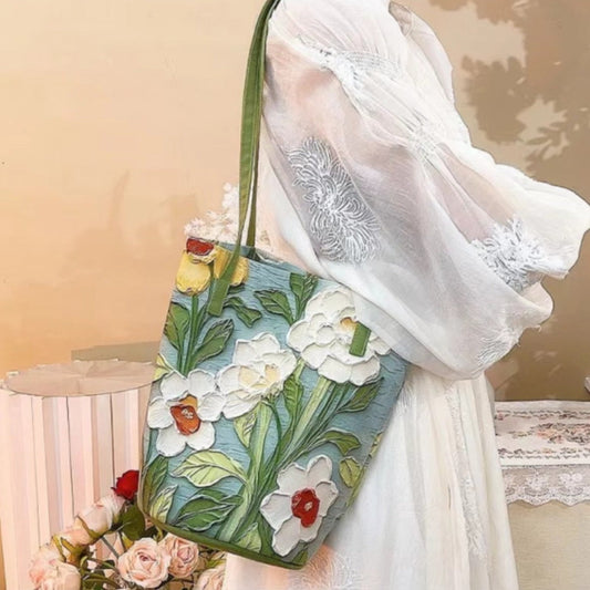 Spring Painting Bucket Bag